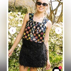 Queen of Sparkles Black Feather Skirt